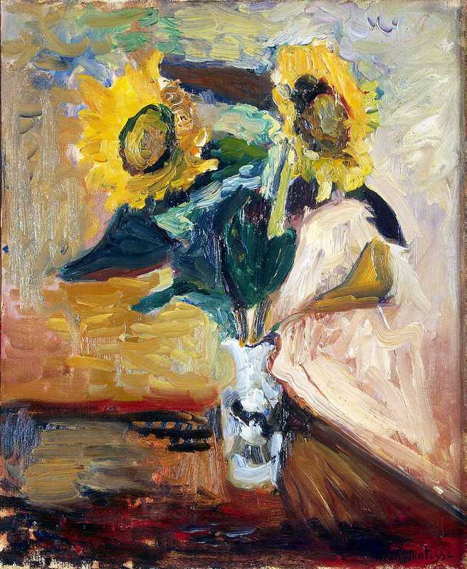 'Vase of Sunflowers' by Matisse in 1898, Hermitage Museum, St. Petersburg, Russia