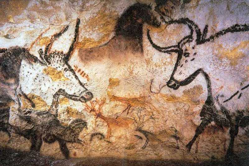 The Lascaux Caves in France date from 15,000 BC