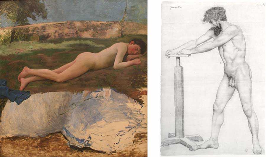 Two more examples of Bazille's work of naked men.