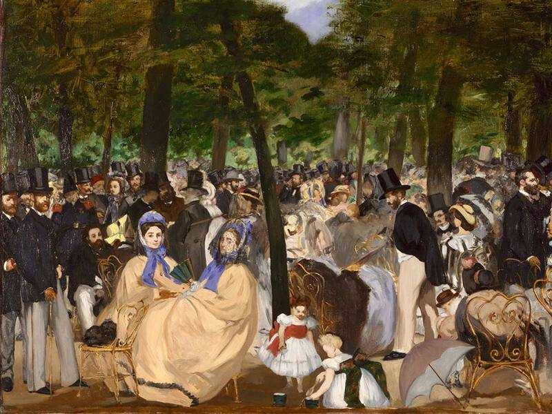 Edouard Manet's Music in the Tuilieres Gardens, 1862