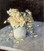 'Yellow Roses in a Vase' by Gustave Caillebotte (1848-1894) in 1882, oil on canvas