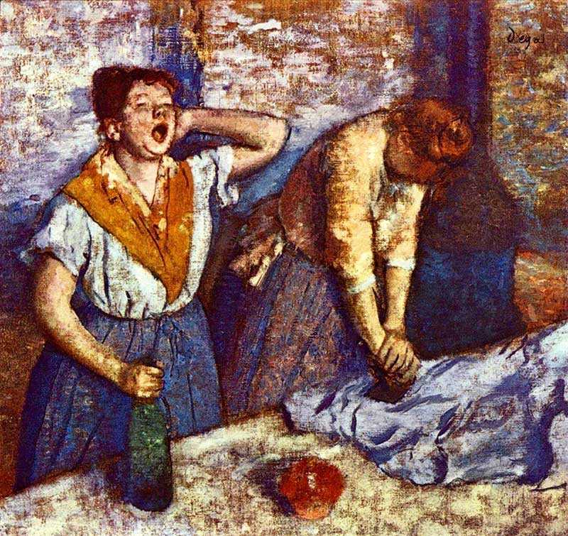 Degas' laundry workers were also often forced into vice to make ends meet