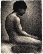 'Seated Nude, Study for Une Baignade' by Seurat, 1883, Scottish National Gallery