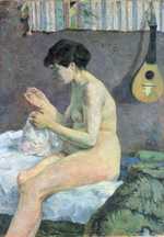 Nude portrait of a girl, Gauguin's most notable contribution at the exhibition.