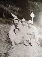 Caillebotte (right) with friends between 1877 and 1878