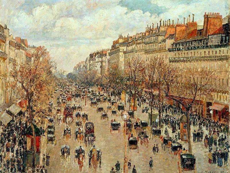 Camille Pissarro's Boulevard Montmartre in springtime.