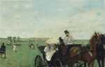 At the Races in the Countryside painted by Edgar Degas in 1869