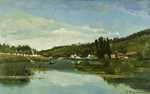 Pissarro's The Marne at Chennevieres, painted in 1864.