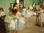 Degas painted a number of variations of the Dance Class, found in the D'Orsay and the Met.