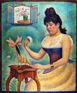 'Jeune femme se poudrant (Young Woman Powdering Herself)' by by Seurat, 1888–90, Courtauld Institute of Art