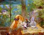 Morisot's Red-Haired Girl sitting on the Veranda