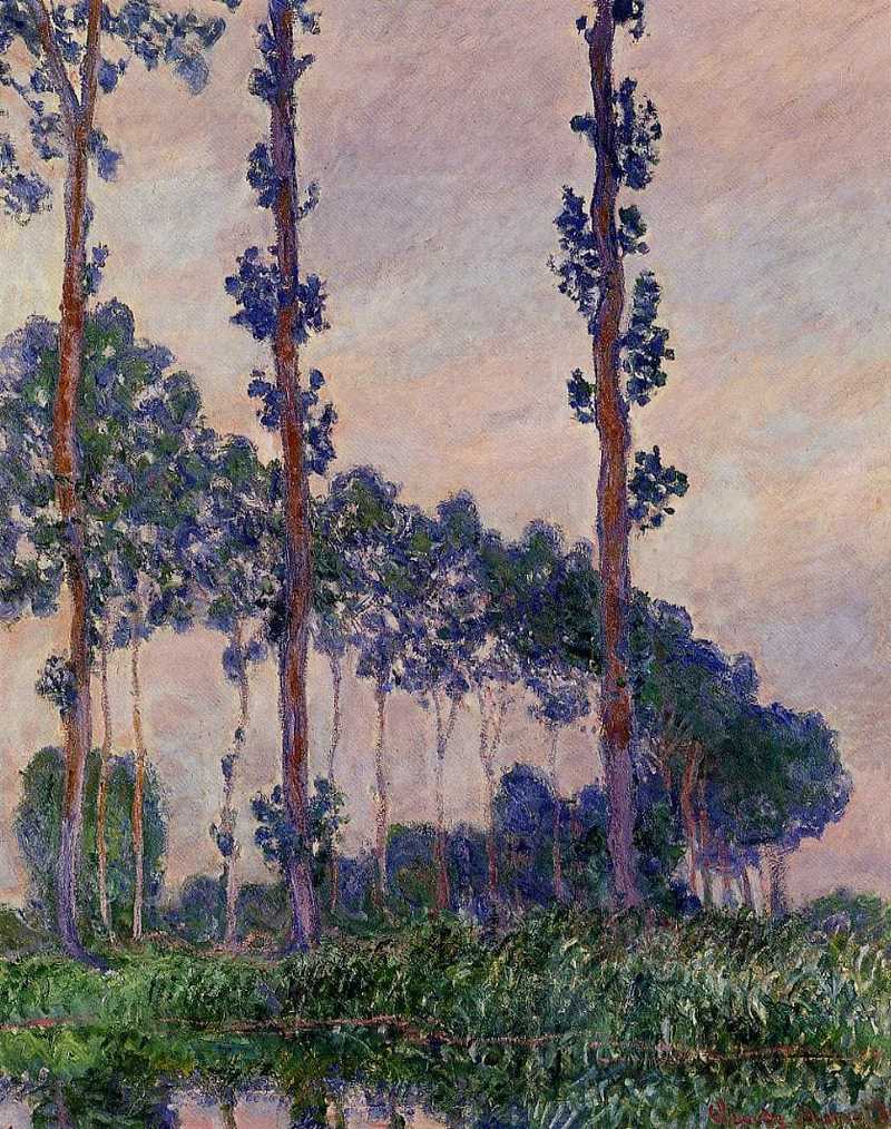 Three Trees in Grey Weather by Monet in 1891