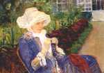 ‘Lydia Crocheting in the garden at Marly’ by Mary Cassatt. A clear example of the Impressionist influence in Cassatt's work