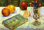'Still Life with a Book' by Signac in 1883, currently at Gemäldegalerie, Berlin, Germany