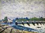 'Molesey Weir – Morning', one of the paintings executed by Sisley on his visit to Britain in 1874