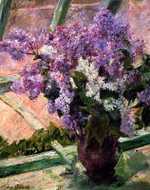 One of the few still life works Cassatt painted during her career, ‘Lilacs in a window’ is a vibrant and lively work.