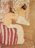 The Coiffure study in 1890-91 by Mary Cassatt 