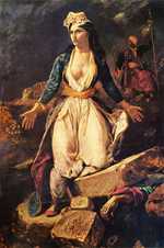 Greece on the Ruins of Missolonghi, by Eugene Delacroix in 1826, Musée des Beaux-Arts, Bordeaux