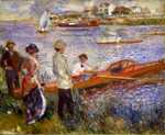 A Renoir painting of rowing boats at Chatou - the kind of work Degas did not want at the 6th Exhibition