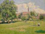 Pissarro's 1886 work House of the Deaf Woman and Belfry at Eragny.
