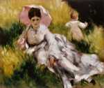 Renoir's Woman with Parasol and Child, from 1874-6