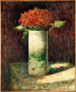 Seurat's Flowers in a vase, 1879. Durand-Ruel only took Pre-Pointillist paintings of Seurat to America.
