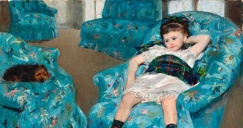 Mary Cassatt's Little Girl in a Blue Armchair (1878)