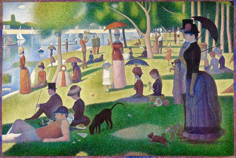 Seurat's Sunday Afternoon on Le Grande Jatte, the most important work displayed at the final impressionist exhibition.