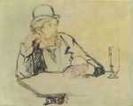 A Manet sketch of fellow patron and writer George Moore.
