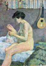 Paul Gauguin's Study of a Nude, one of the few paintings to receive praise at the 5th Impressionist Exhibition