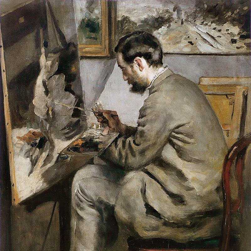 'Frédéric Bazille Painting at his Easel', by Pierre-Auguste Renoir (1841–1919), c. 1867, Fabre Museum, Montpellier, deposit from the Musée d'Orsay