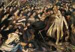 Henry de Groux, Zola faces the mob, oil on canvas, 1898