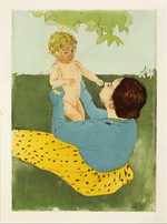 Under the Horse Chestnut Tree by Mary Cassatt, 1898, is another drypoint and aquatint print