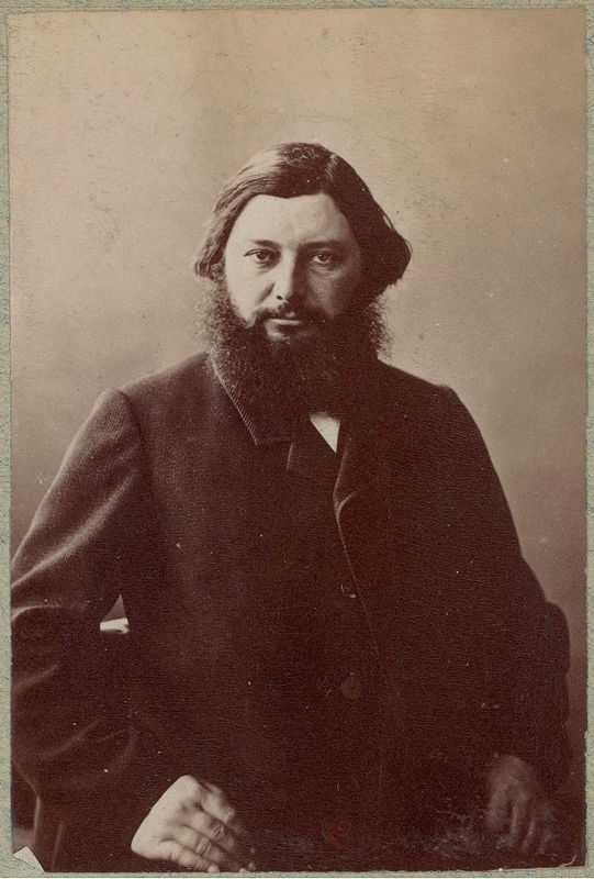 A photograph of Gustave Courbet in 1860 by the French photographer Nadar