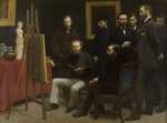 A Studio in the Batignolles, features Bazille along with a group of anti-establishment painters of the time.