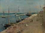 Morisot exhibited were The Harbor at Cherbourg at the first impressionist exhibition.