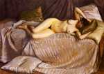 'Nude Lying on a Couch' by Gustave Caillebotte (1848–1894) in 1873, oil on canvas