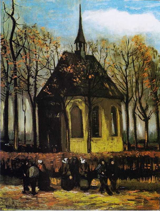 Congregation Leaving the Reformed Church in Nuenen by Van Gogh, 1884, Van Gogh Museum, Amsterdam