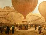Hot air balloons taking off from Montmartre during the 1870 siege of Paris