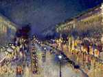 Pissarro painted a series of pictures of Boulevard Montmatre. This is the only painting of the street at night.