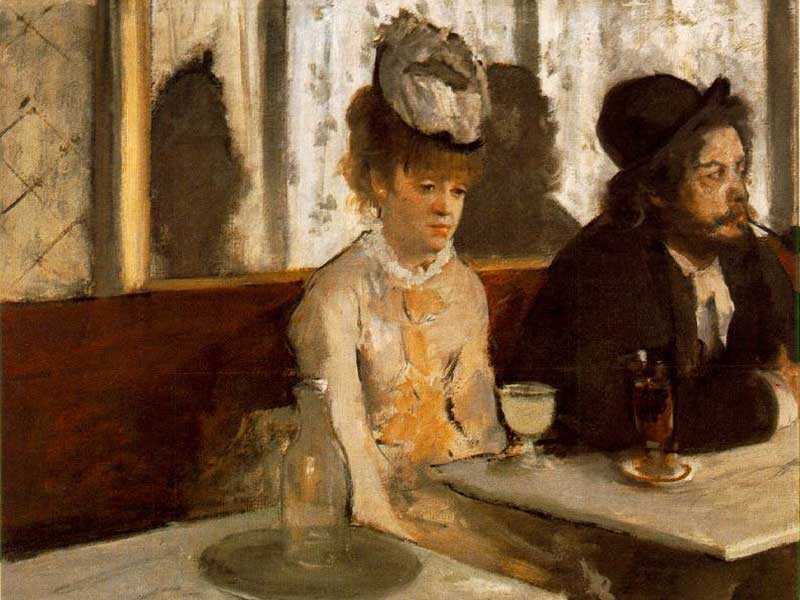Degas' The Absinthe Drinker, depicting a prostitute in a Parisian Cafe