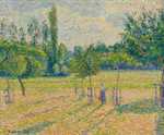 In 1884 Pissarro settled with his family in the village of Eragny. He painted a number of views of this meadow