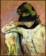 'Young Woman in a Black and Green Bonnet', painted by Mary Cassatt, c. 1890, Princeton University Art Museum