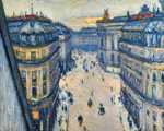 'Halévy Street, View from the Sixth Floor' (La Rue Halévy, Vue Du Sixième Étage) by Gustave Caillebotte, 1878, oil on canvas, 23.5 by 28.75 in.; 59.5 by 73 cm