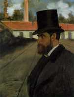 Henri Rouart in front of his Factory painted by Edgar Degas in 1875