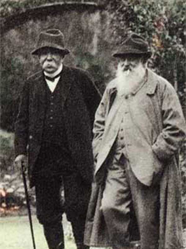 Monet and former French President Clemenceau inspecting the Giverny gardens