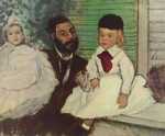 Count Lepic and His Daughters by Edgar Degas, 1870, stolen