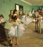 Degas' The Dance Class is one of numerous works depicting behind-the-scenes action at the Paris Ballet