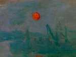 The sun is the focal point of Monet's Impression Sunrise