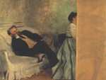 Manet reacted angrily to Degas' depiction of his wife Suzanne and slashed Degas' painting.